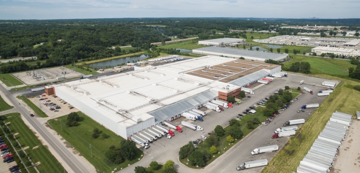Aerial photo of Lineage's Edwardsville facility