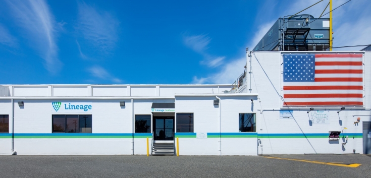 Exterior photo of Lineage's Seattle - Michigan facility