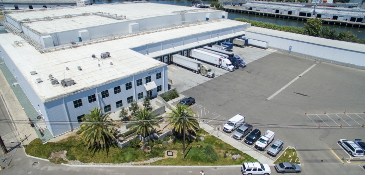 Aerial photo of Lineage's Stockton facility