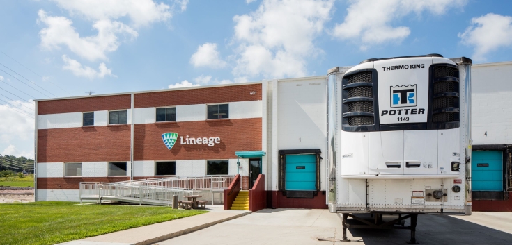 Exterior photo of Lineage's Denison facility
