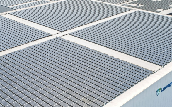 solar panels on warehouse roof